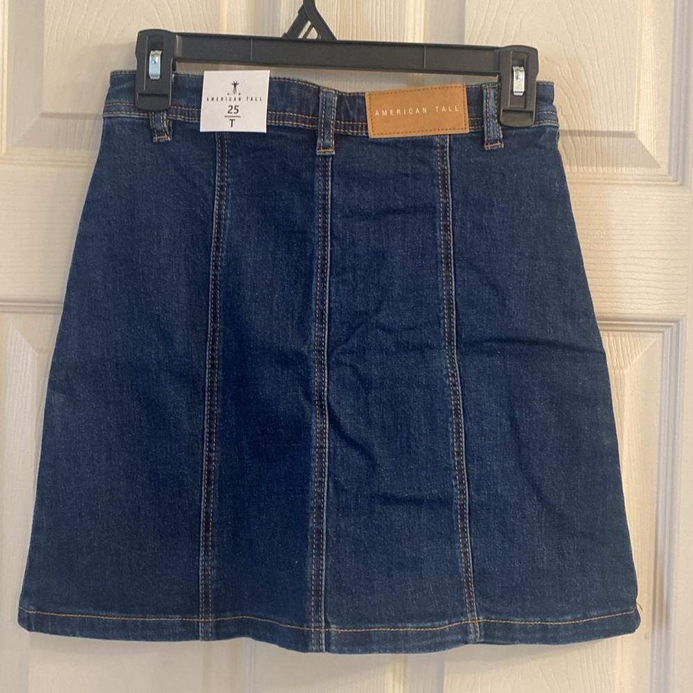 American Tall Denim Button-Front Skirt, waist 25 Tall, Brand New - Picture 4 of 6